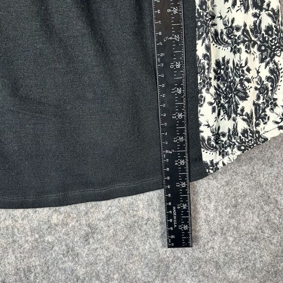 THML Dress Womens Small Mixed Media Black Long Sleeve A Line Casual - Picture 4 of 8